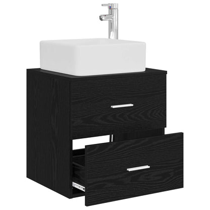 Wall-Mounted Sink Vanity Black Oak 49.5 x 41 x 63 cm