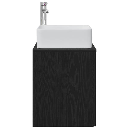 Wall-Mounted Sink Vanity Black Oak 49.5 x 41 x 63 cm