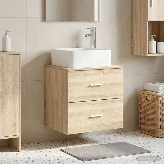 Wall-Mounted Sink Vanity Sonoma Oak 49.5 x 41 x 63 cm