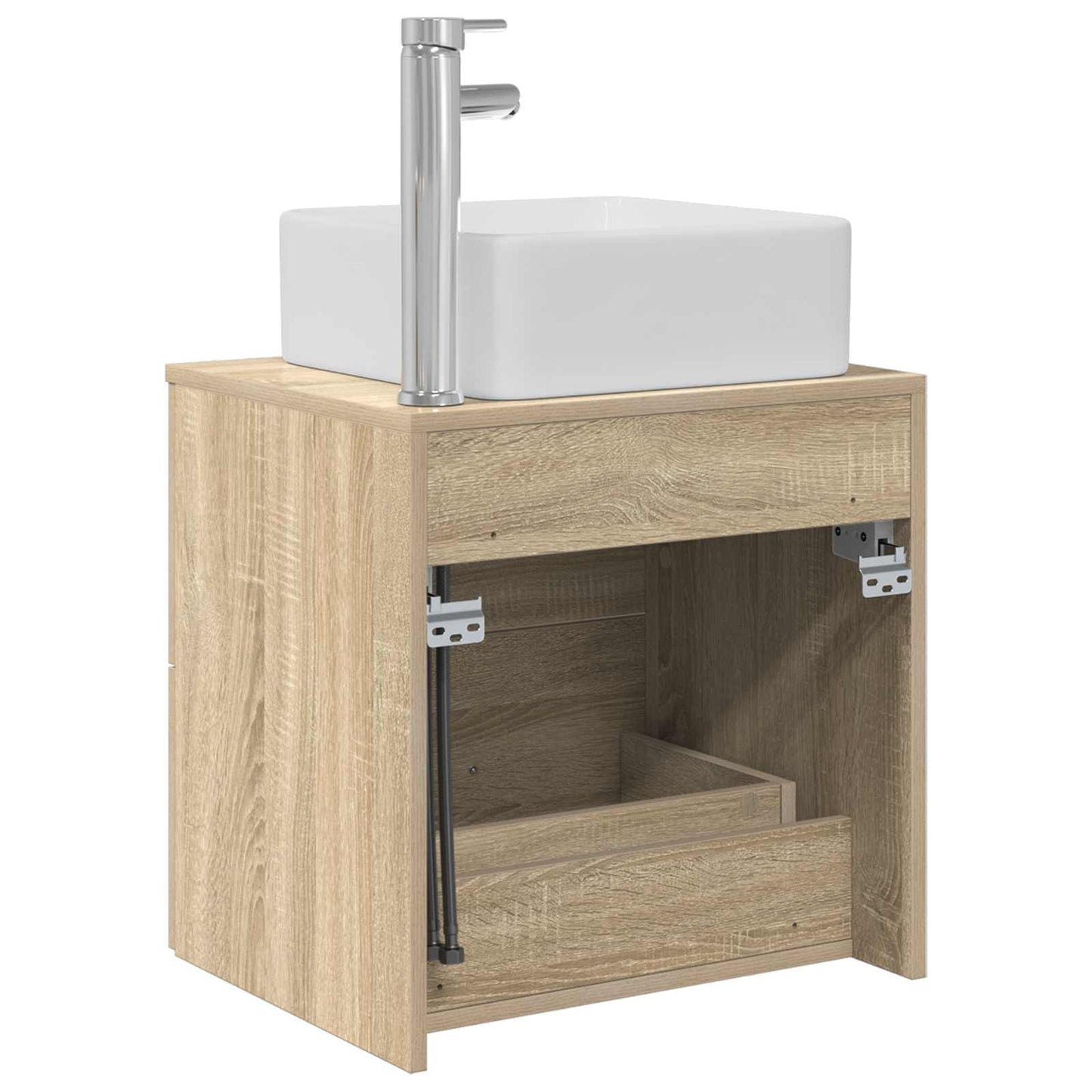 Wall-Mounted Sink Vanity Sonoma Oak 49.5 x 41 x 63 cm