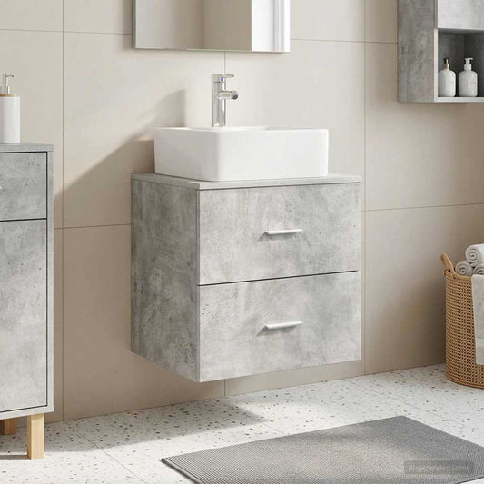 Wall-Mounted Sink Vanity Concrete Grey 49.5 x 41 x 63 cm