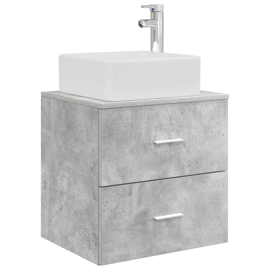 Wall-Mounted Sink Vanity Concrete Grey 49.5 x 41 x 63 cm