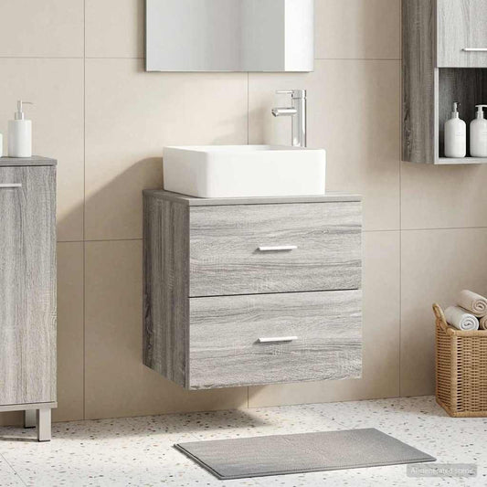 Wall-Mounted Sink Vanity Grey Sonoma 49.5 x 41 x 63 cm