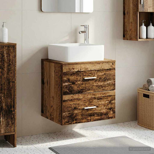 Wall-Mounted Sink Vanity Old Wood 49.5 x 41 x 63 cm
