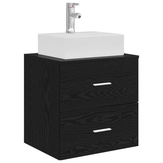 Wall-Mounted Sink Vanity Black Oak 49.5 x 41 x 62.5 cm
