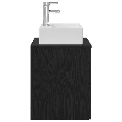 Wall-Mounted Sink Vanity Black Oak 49.5 x 41 x 62.5 cm