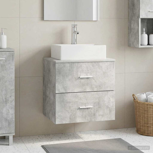 Wall-Mounted Sink Vanity Concrete Grey 49.5 x 41 x 62.5 cm
