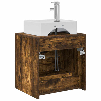 Wall-Mounted Sink Vanity Smoked Oak 49.5 x 41 x 62.5 cm