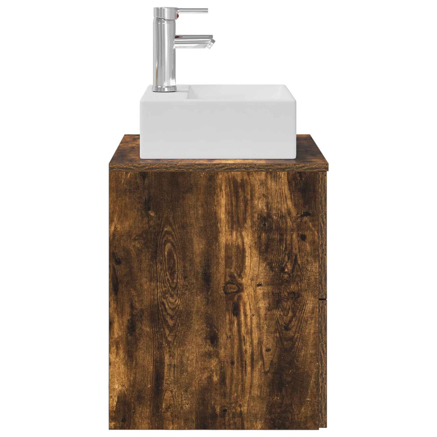 Wall-Mounted Sink Vanity Smoked Oak 49.5 x 41 x 62.5 cm