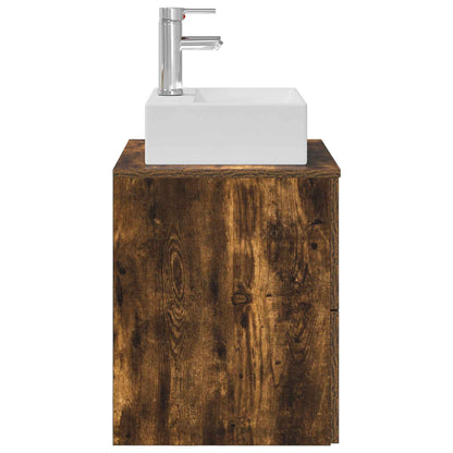 Wall-Mounted Sink Vanity Smoked Oak 49.5 x 41 x 62.5 cm