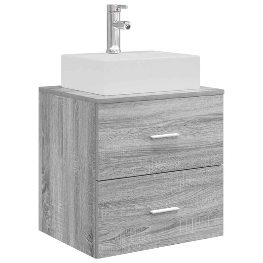 Wall-Mounted Sink Vanity Grey Sonoma 49.5 x 41 x 62.5 cm