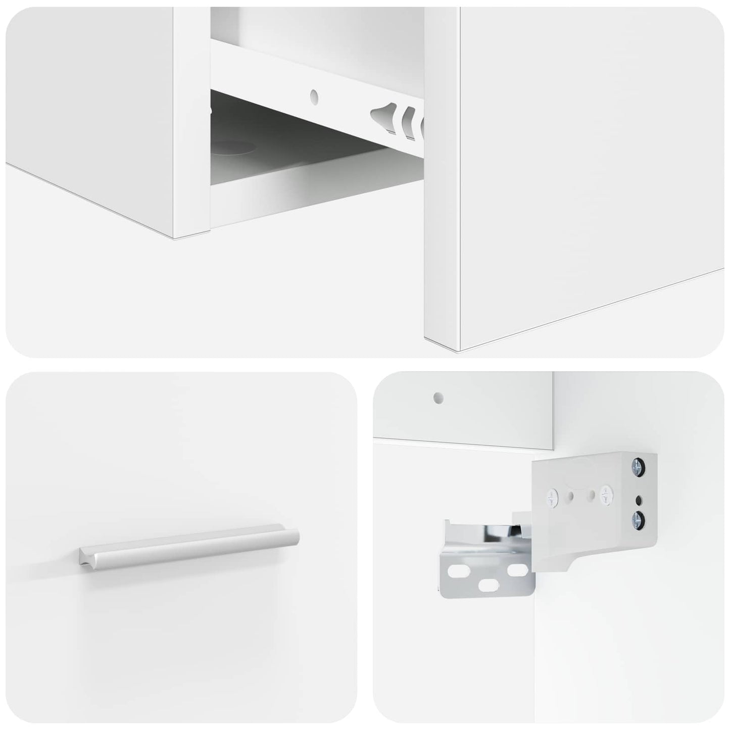 Wall-Mounted Sink Vanity White 53 x 34.5 x 63 cm