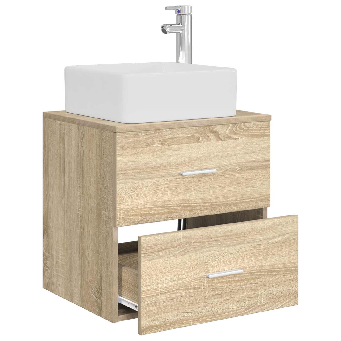 Wall-Mounted Sink Vanity Sonoma Oak 53 x 34.5 x 63 cm