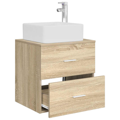 Wall-Mounted Sink Vanity Sonoma Oak 53 x 34.5 x 63 cm