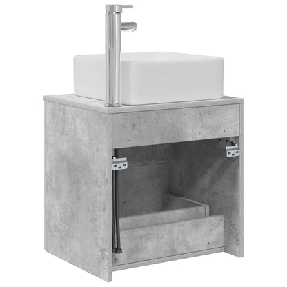 Wall-Mounted Sink Vanity Concrete Grey 53 x 34.5 x 63 cm