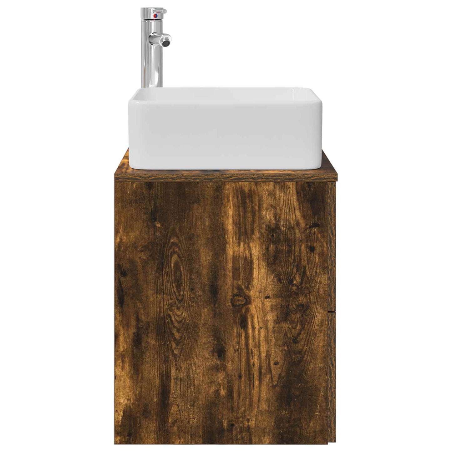Wall-Mounted Sink Vanity Smoked Oak 53 x 34.5 x 63 cm