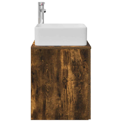Wall-Mounted Sink Vanity Smoked Oak 53 x 34.5 x 63 cm