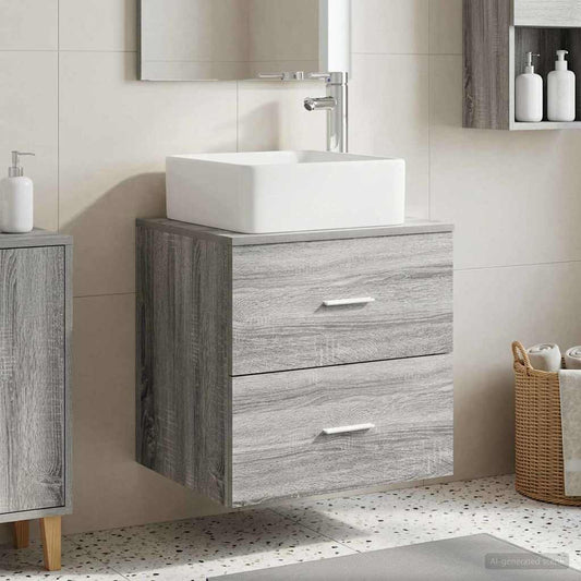 Wall-Mounted Sink Vanity Grey Sonoma 53 x 34.5 x 63 cm