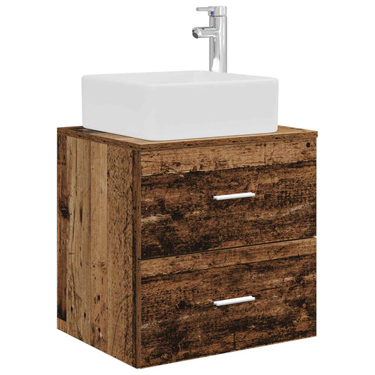 Wall-Mounted Sink Vanity Old Wood 53 x 34.5 x 63 cm