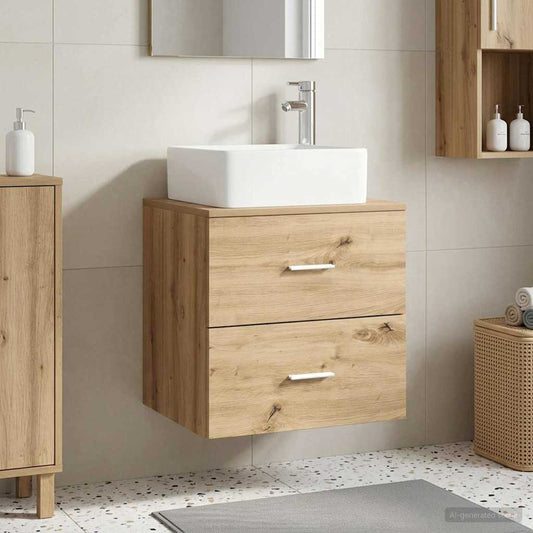 Wall-Mounted Sink Vanity Artisan Oak 53 x 34.5 x 63 cm