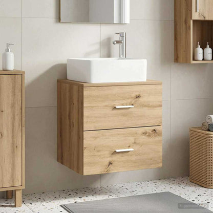 Wall-Mounted Sink Vanity Artisan Oak 53 x 34.5 x 63 cm