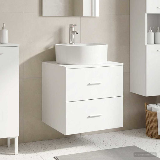 Wall-Mounted Sink Vanity White 49.5 x 44.5 x 65 cm