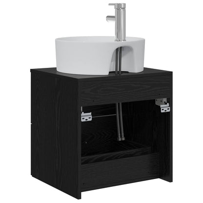 Wall-Mounted Sink Vanity Black Oak 49.5 x 44.5 x 65 cm