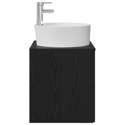 Wall-Mounted Sink Vanity Black Oak 49.5 x 44.5 x 65 cm