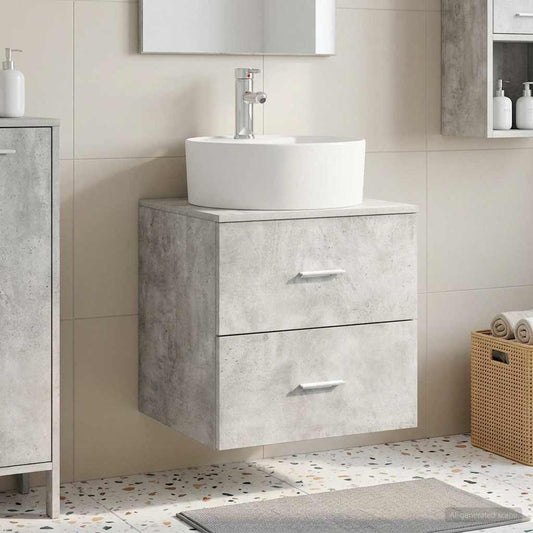 Wall-Mounted Sink Vanity Concrete Grey 49.5 x 44.5 x 65 cm