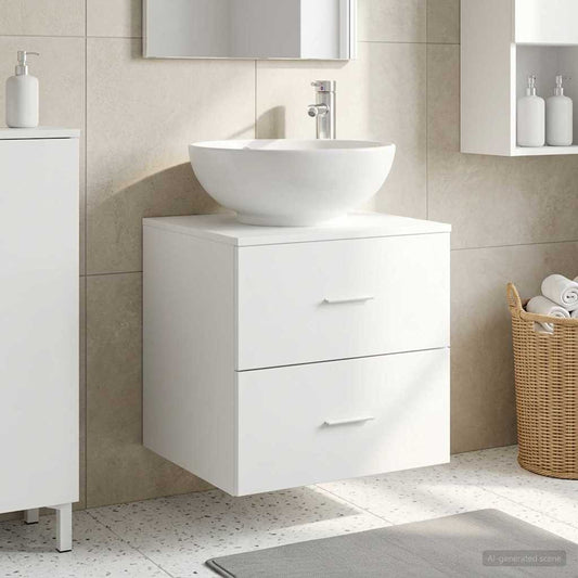 Wall-Mounted Sink Vanity White 49.5 x 44.5 x 66.5 cm