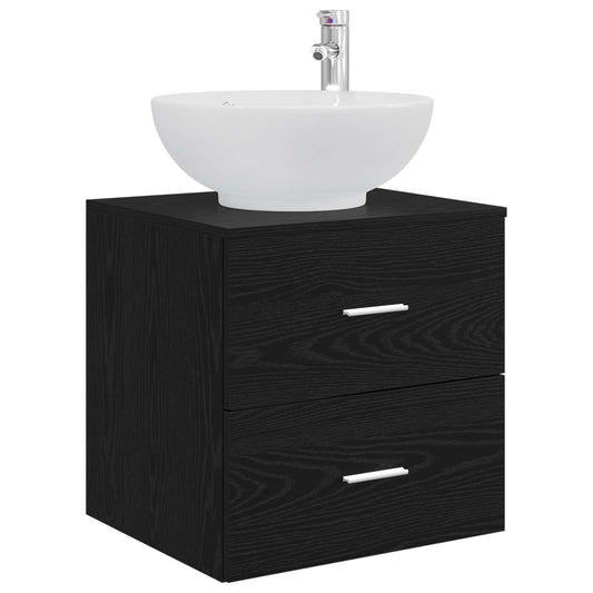 Wall-Mounted Sink Vanity Black Oak 49.5 x 44.5 x 66.5 cm