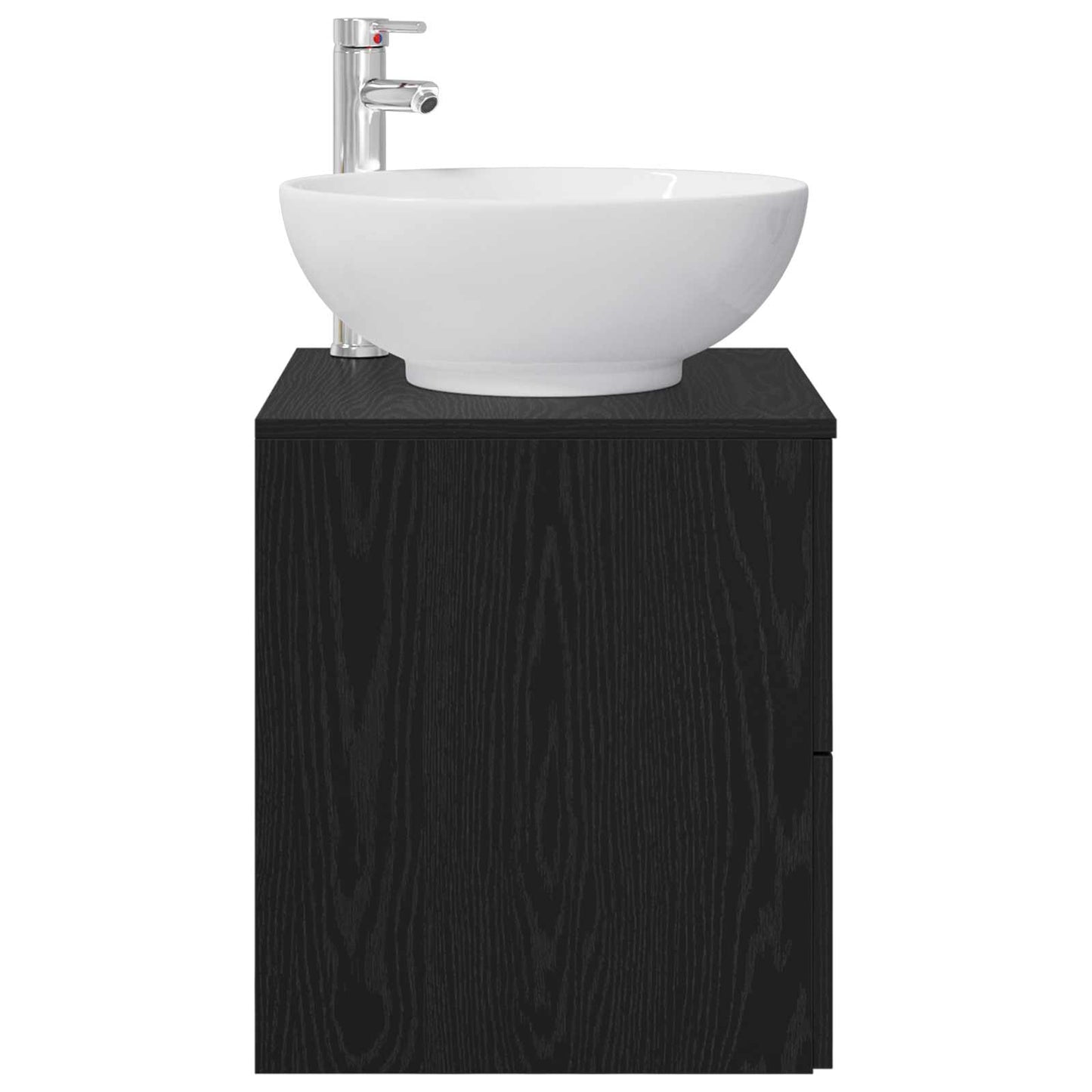 Wall-Mounted Sink Vanity Black Oak 49.5 x 44.5 x 66.5 cm