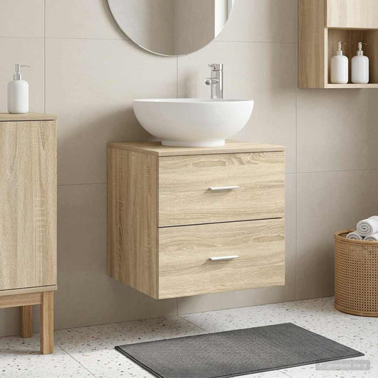 Wall-Mounted Sink Vanity Sonoma Oak 49.5 x 44.5 x 66.5 cm