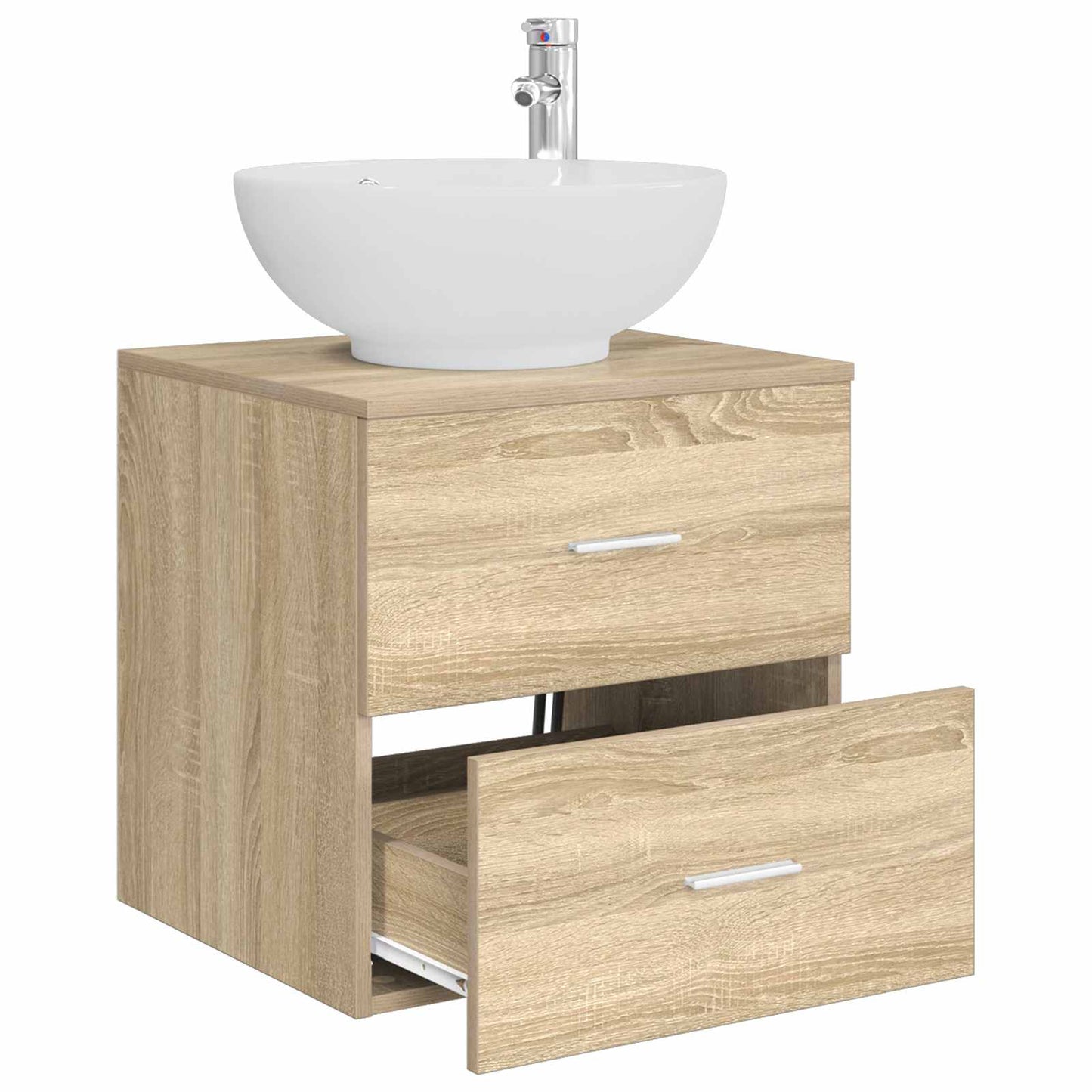 Wall-Mounted Sink Vanity Sonoma Oak 49.5 x 44.5 x 66.5 cm