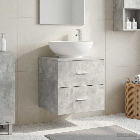 Wall-Mounted Sink Vanity Concrete Grey 49.5 x 44.5 x 66.5 cm