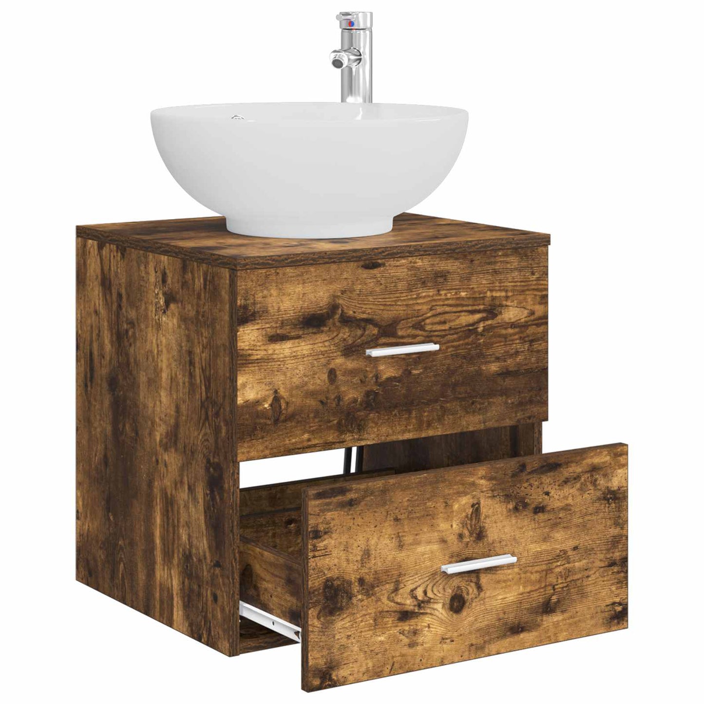 Wall-Mounted Sink Vanity Smoked Oak 49.5 x 44.5 x 66.5 cm