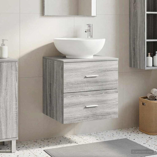 Wall-Mounted Sink Vanity Grey Sonoma 49.5 x 44.5 x 66.5 cm