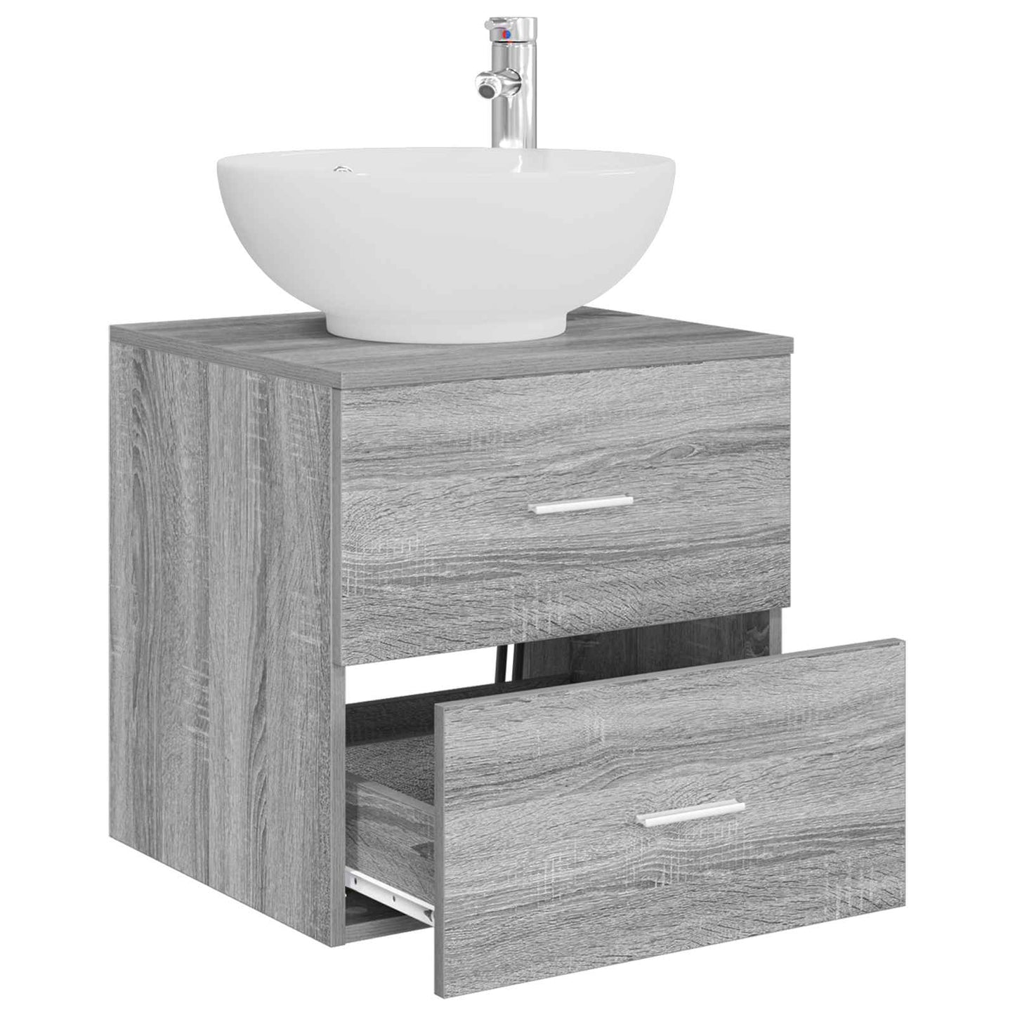 Wall-Mounted Sink Vanity Grey Sonoma 49.5 x 44.5 x 66.5 cm