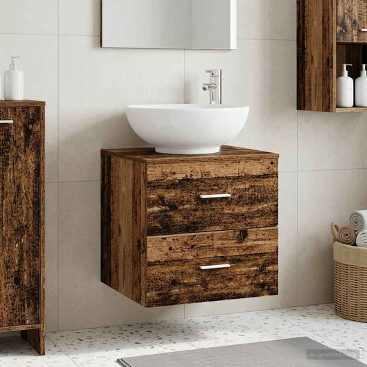 Wall-Mounted Sink Vanity Old Wood 49.5 x 44.5 x 66.5 cm