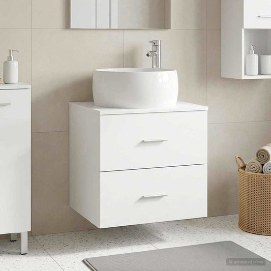 Wall-Mounted Sink Vanity White 49.5 x 44.5 x 66 cm