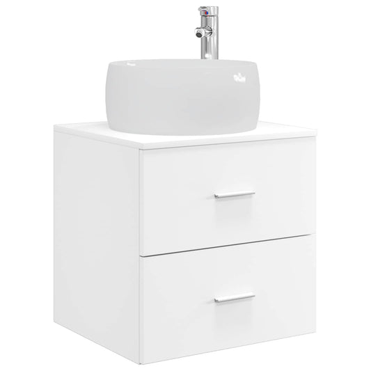 Wall-Mounted Sink Vanity White 49.5 x 44.5 x 66 cm