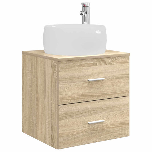 Wall-Mounted Sink Vanity Sonoma Oak 49.5 x 44.5 x 66 cm
