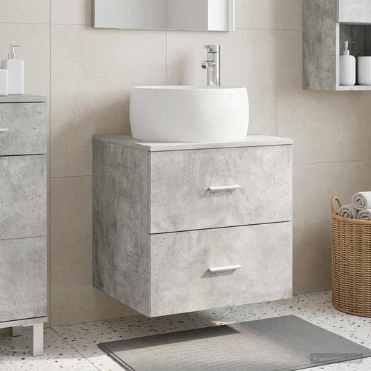 Wall-Mounted Sink Vanity Concrete Grey 49.5 x 44.5 x 66 cm