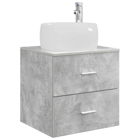 Wall-Mounted Sink Vanity Concrete Grey 49.5 x 44.5 x 66 cm