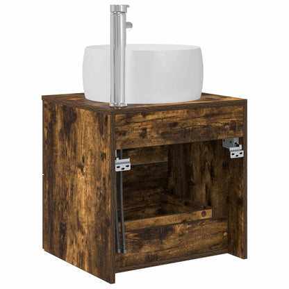 Wall-Mounted Sink Vanity Smoked Oak 49.5 x 44.5 x 66 cm