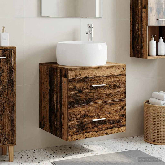 Wall-Mounted Sink Vanity Old Wood 49.5 x 44.5 x 66 cm