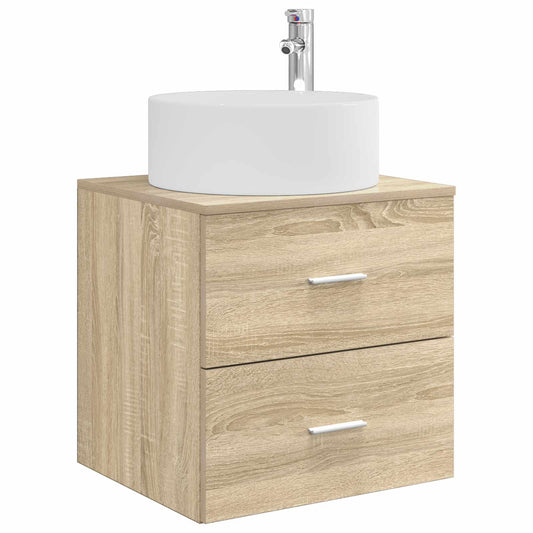 Wall-Mounted Sink Vanity Sonoma Oak 49.5 x 44.5 x 65.5 cm