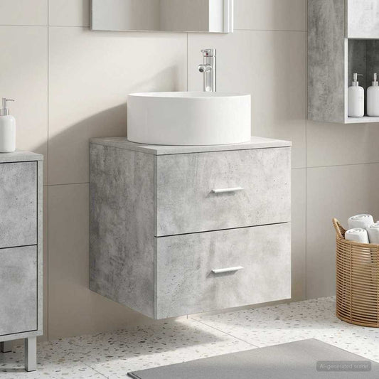 Wall-Mounted Sink Vanity Concrete Grey 49.5 x 44.5 x 65.5 cm
