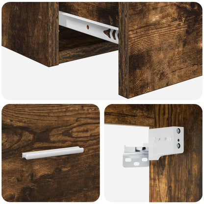 Wall-Mounted Sink Vanity Smoked Oak 49.5 x 44.5 x 65.5 cm