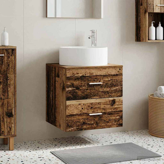 Wall-Mounted Sink Vanity Old Wood 49.5 x 44.5 x 65.5 cm